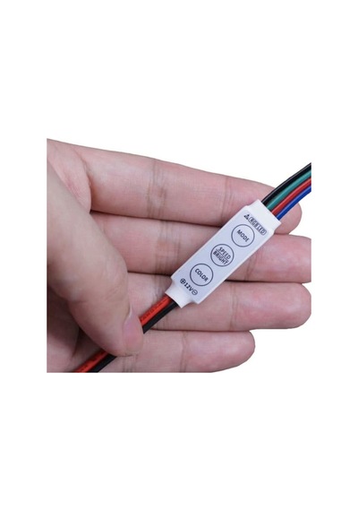 3 Tuşlu Rgb Led Dimmer Dc 12v 3a Renk Hız Parlaklık Ayarı Ortak Anot 20 Renk 19 Mod Hafıza 5050