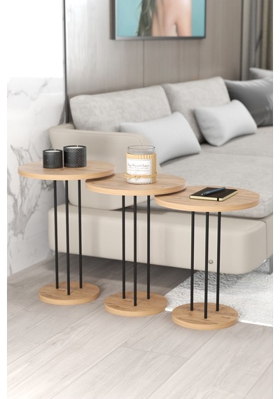 Orta Sehpa Ve Zigon Sehpa Terra 4 Lü Set Ceviz Atlantik