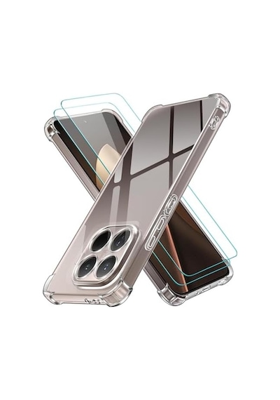 Psr Aksesuar Xiaomi Uyumlu Anti-shock Sert Çerçeveli Koruyucu Kılıf + Temperli Cam Ekran Koruyucu Seti Xiaomi 15t Pro 5g