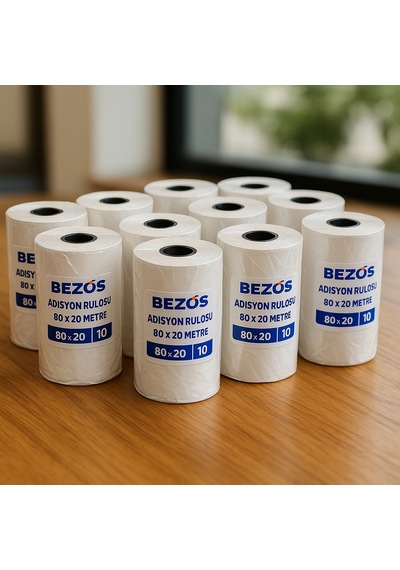 80x20 Mm Adisyon Termal Rulo 10 Paket 100 Adet