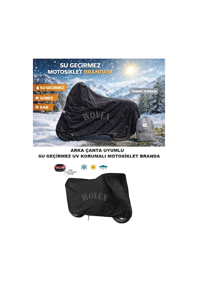 Vespa Gts 300 Super Motosiklet Brandası Topcase Uyumlu Su Geçirmez Branda,örtü,siyah