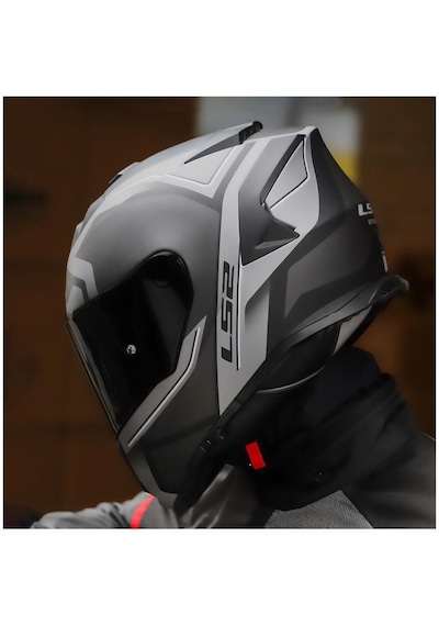 Ls2 Storm 2 Faster Full Face Motosiklet Kaskı Şeffaf + Siyah Vizörlü Mat Titanyum