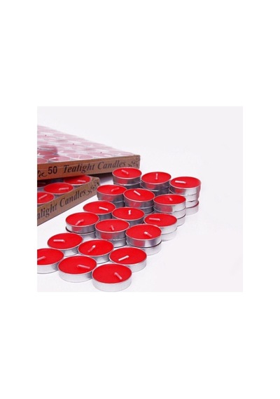 Kırmızı Tea Light Mum Mm 20 24 25 Adet Kırmızı