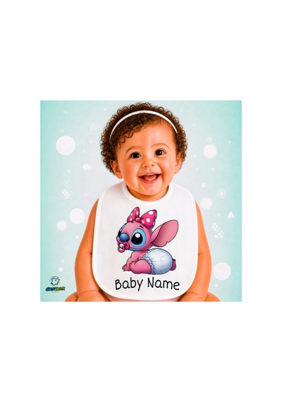 Kişiye Özel Angel Keten Bebek Mama Önlüğü Yumuşak - Emici - Yıkanabilir - Özel Tasarım P065 Çok Renkli
