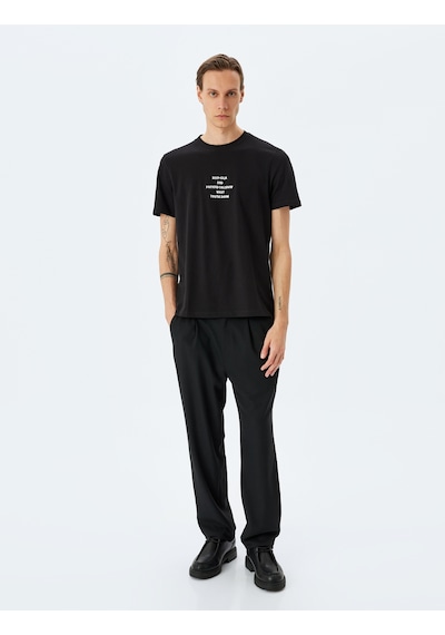 Koton Regular Fit Pamuklu Kısa Kollu Slogan İşlemeli Bisiklet Yaka Tişört Siyah 5sam10145hk Siyah Koton Regular Fit Pamuklu Kısa Kollu Slogan İşlemeli Bisiklet Yaka Tişört Siyah 5sam10145hk Siyah