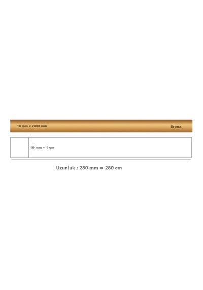 10 Mm X 2800 Mm Bronz Sibu Aynalı Pleksi Şerit Mobilya Süsü