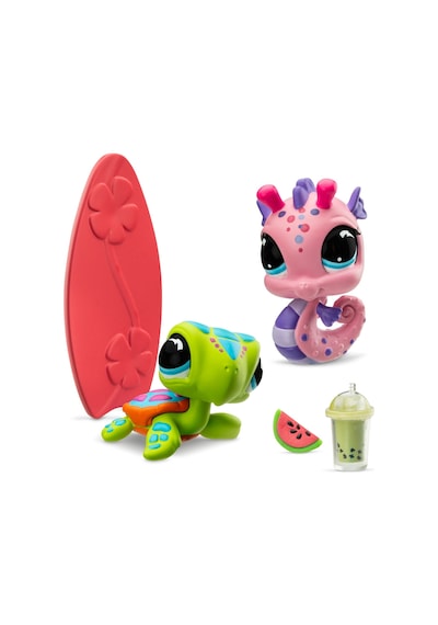 Littlest Pet Shop Beach Bites Pet Pair Seri 4 Kaplumbağa Denizatı Figür Seti Aksesuarlı Mini Lps 4+
