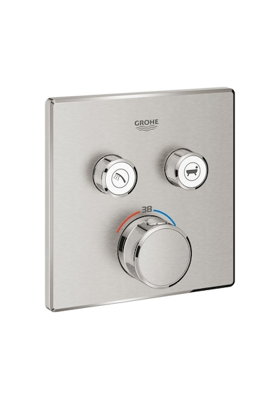 Grohe Grohtherm Smartcontrol Çift Valfli Akış Kontrollü, Ankastre Termostatik Duş Bataryası - 29124dc0 Gri