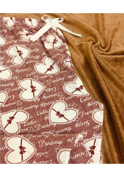 Cepsiz Pamuklu Yazlık Kadın Pijama Altı B5 Kahverengi