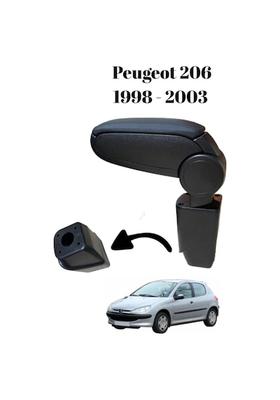 Peugeot 206 1998 1999 2000 2001 2002 2003 Uyumlu Araca Özel Kolçak Kol Dayama Orta Konsol Siyah