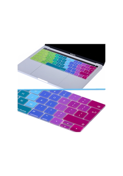 Apple Uyumlu MacBook Pro Klavye Koruyucu Uk-eu İngilizce Touchbarlı A1706 A1989 A2159 A1707 A1990 Dazzle Pembe Yeşil
