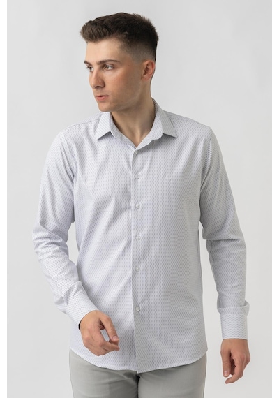White Stone Aigle G17460 Regular Fit Armürlü Pamuklu Gömlek Siyah-siyah Siyah
