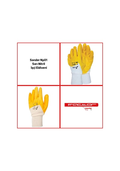 Sander Np01 12'Li Sarı Nitril Eldiven