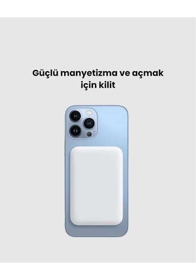 Magsafe Manyetik Powerbank Apple iPhone Uyumlu İçin Hızlı, Kablosuz Ve Güvenli Şarj Antrasit Melanj 65151280