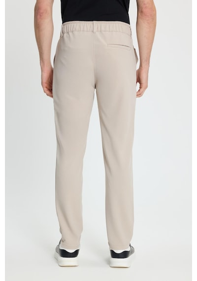 Tudors Erkek Slim Fit Dar Kesim Beli Lastikli Bağcık Detaylı Taş Pantolon-41667 Taş