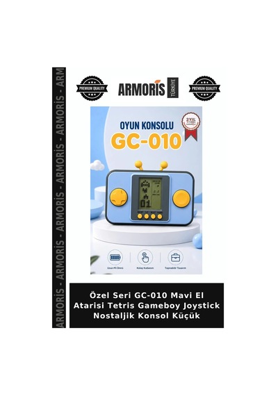 Özel Seri Gc-010 Mavi El Atarisi Tetris Gameboy Joystick Nostaljik Konsol Küçük