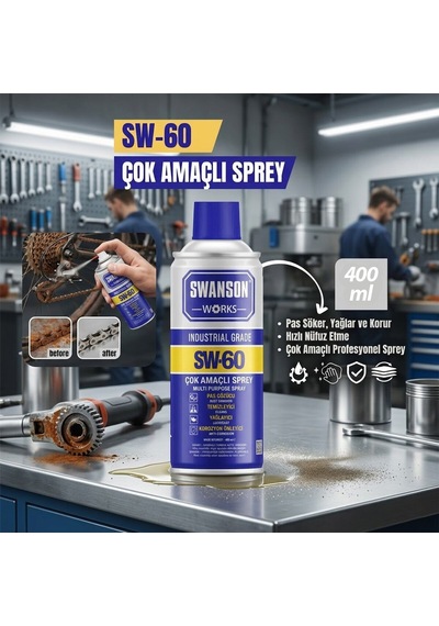 Swanson Works Sw-60 Çok Amaçlı Yağlayıcı Sprey - 400 Ml- 24'li Paket diğer