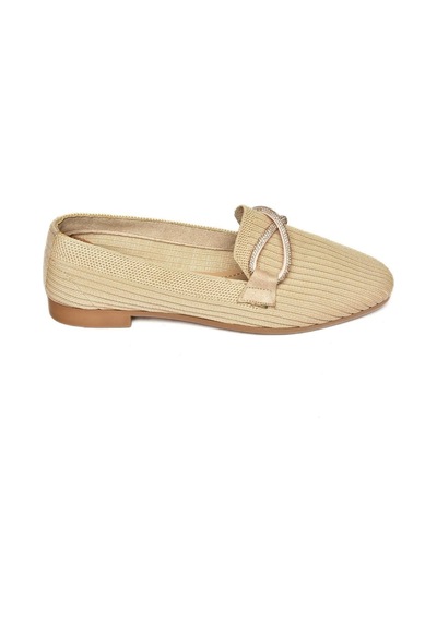 Fox Shoes S250410204 Ten Triko Kumaş Kadın Babet Ten Rengi