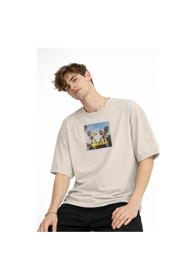 Alemdarshop Freedom - Oversize Erkek Tişört Bej