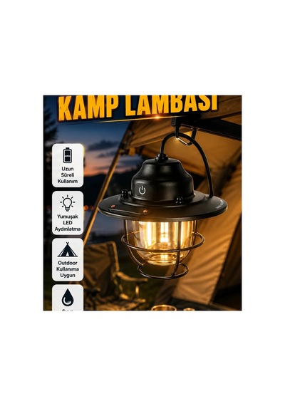Retro Led Kamp Lambası Taşınabilir, Uzun Pil Ömürlü Ve Suya Dayanıklı