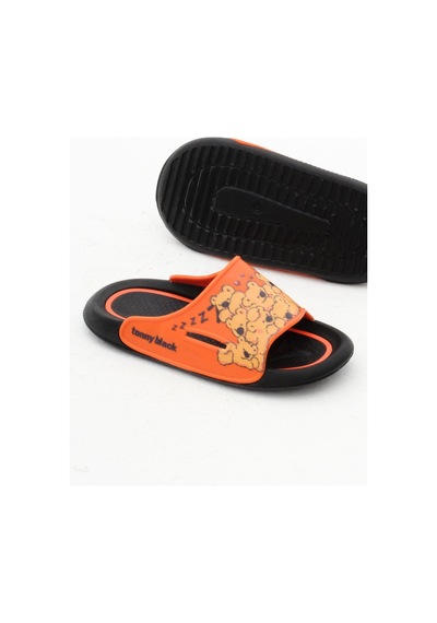 Tonny Black Poli Taban Ayıcık Desenli Çocuk Unisex Oranj Terlik Tbacr895 Oranj