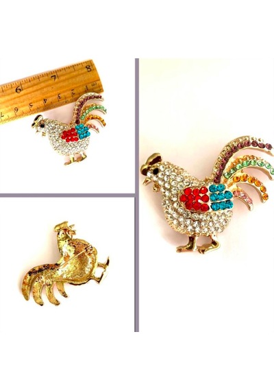 Omeniv Vintage Retro Stil Kristal Kaplı Naif Broş İğne
