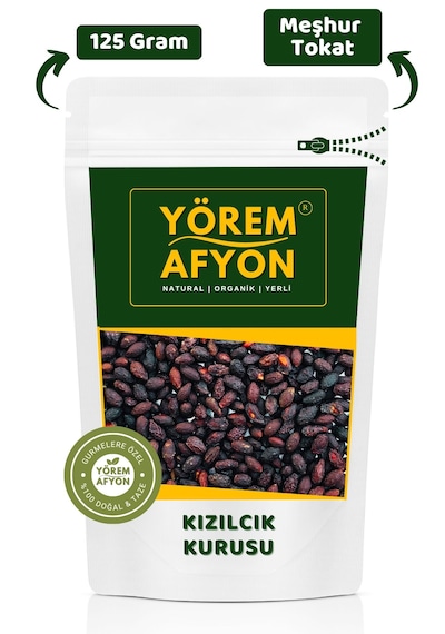 Yörem Afyon Meşhur Tokat Yöresinden Doğal Kurutulmuş Katkısız Zengin Aromalı Kızılcık Kurusu Cornus Mas 125g 125 G