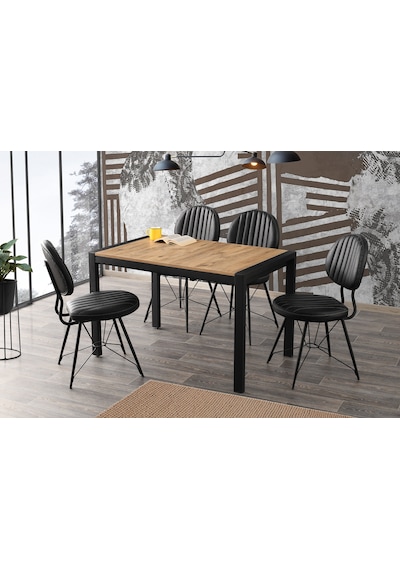 Lato Masa, Metax Sandalye, Dışbudak, 120x75 Açık Ceviz