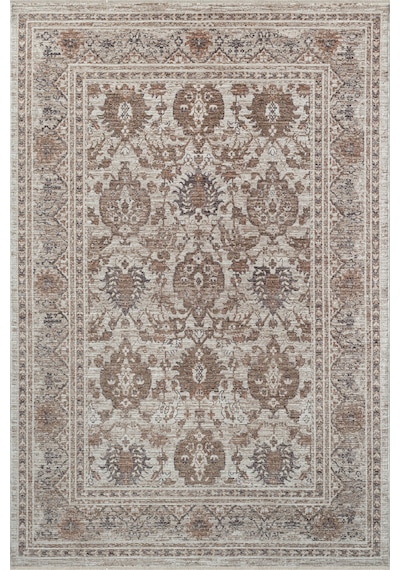 Buhara Y0739 Serisi Vintage Modern Eskitme Etnik Desenli Otantik Salon Halısı 0749 Bej - Krem