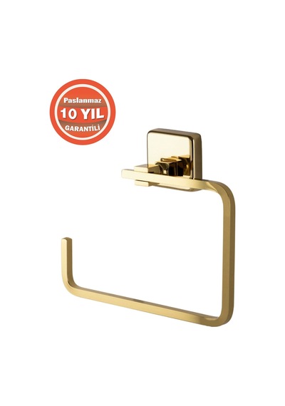 Çelik Banyo Paslanmaz Pirinç Kumru Kare Havluluk Altın 10 Yıl Garantili Gold