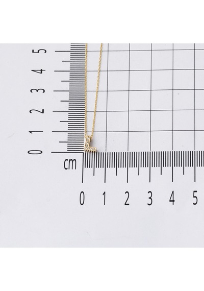 Taşlı L Harfli Minimal Altın Harf Kolye