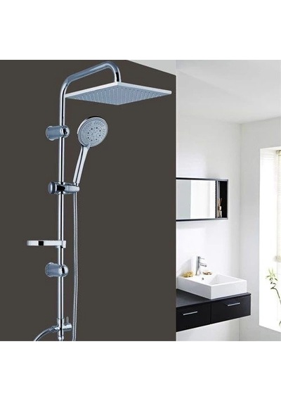 Krom Kaplama 25 Mm Duş Sistemi Seti - Ayarlanabilir Tepe Ve El Duşu, Sabunluk Hediyeli Bx-313429 Çok Renkli