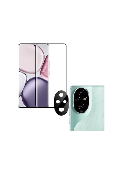 Adige Honor Magic 7 Lite Uyumlu Kamera Lens Koruyucu + Ekran Koruyucu Nano Ekran Kavisini Kaplar