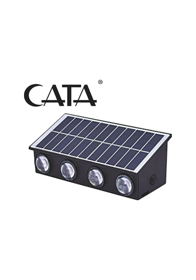 Cata Ct-8010 20w Güneş Enerjili Solar Led Aplik Dış Mekan Ip65 Duvar Lambası Günışığı 3200k