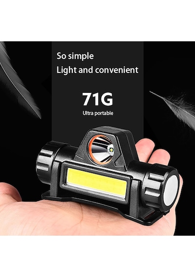 Usb Şarjlı Led Outdoor Kamp Kafa Lambası Feneri Siyah