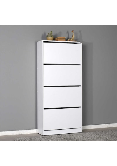 Flat Duo 4 Katlı Geniş Ayakkabılık Dolabı - Beyaz Flat Duo 4 Katlı Geniş Ayakkabılık Dolabı - Beyaz