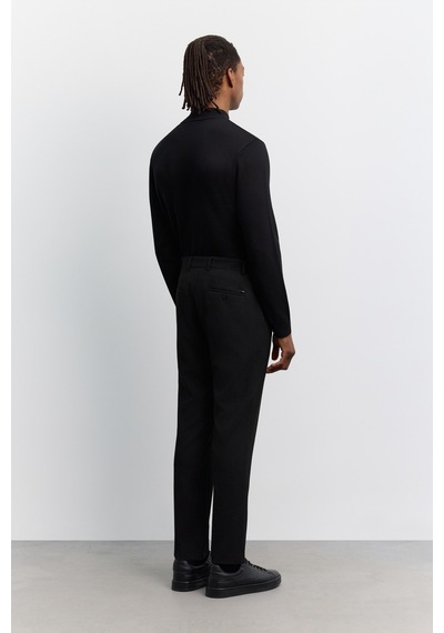 Avva Erkek Siyah Yan Cepli Gofre Beli Lastikli Slim Fit Lastikli Pantolon A62y3203