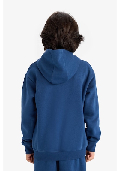 Defacto Erkek Çocuk Kapüşonlu Baskılı İçi Yumuşak Tüylü Sweatshirt E9599a825aube829 Mavi