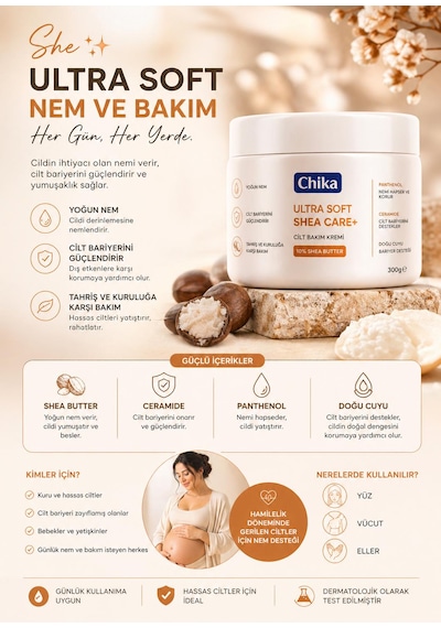 Chika Med + Shea Besleyici Nemlendirici Krem 400 Ml