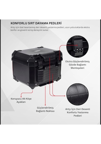 Rexx 45 Litre Abs Motosiklet Arka Çanta - 17-renkli Tek Renk