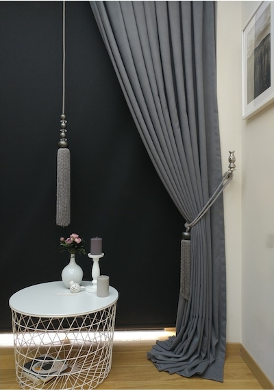 Evdepo Home Gri Fon Perde Tek Kanat (540505429) Gri
