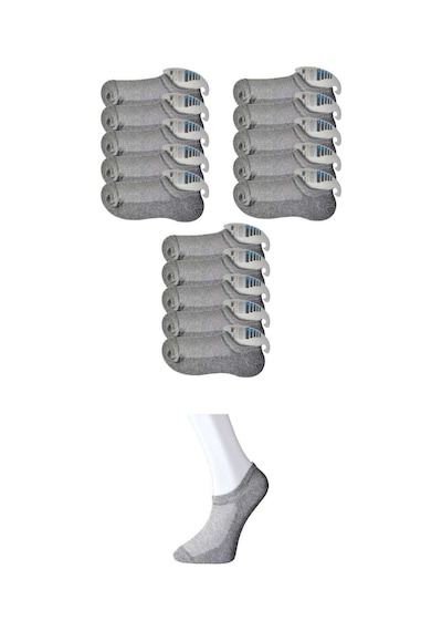 Gri Erkek Görünmez Çorap 15 çift Gri