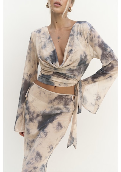 Mai Collection Mai Studios Co. Pnaisyonist Uzun Kol Sarı Crop Etek Takım Sarı