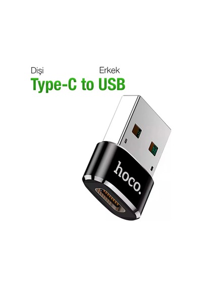 Hoco Ua6 Erkek Usb To Dişi Type-c Dönüştürücü Çevirici Adaptör- 5775 Siyah