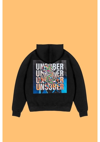 Tarzsokak Unsober Baskılı Oversize Unisex Siyah