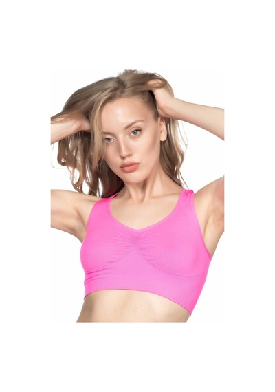 Neon Fuşya Mı Emay 4001 Soft Sporcu Büstiyer Neon Fuşya