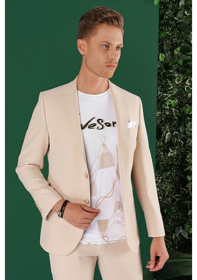Efor C 645 Slim Fit Bej Spor Ceket Bej