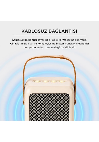 5w 52 Mm Taşınabilir Kablosuz Hoparlör 500 Mah Fm Usb Gts2201 Açık Bej