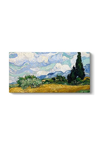 Selvi Ağaçlı Buğday Tarlası Tablosu 120 X 60