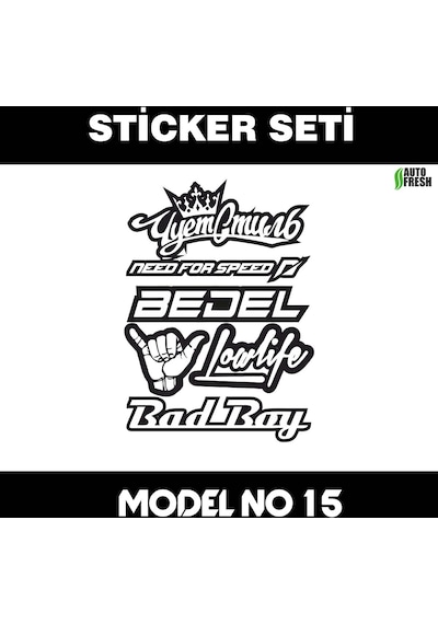 Oto Etiket Çeşitleri Çoklu Model Araba Arka Cam Sticker